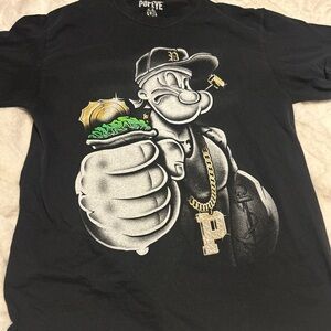 Popeye Graphic Black Tee by Pop-Eye